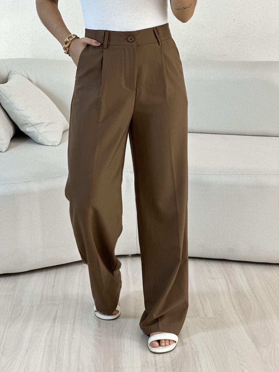 CALÇA VALENTINA PANTALONA Marrom