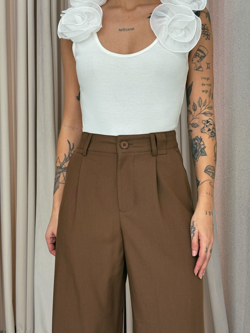 CALÇA VALENTINA PANTALONA Marrom