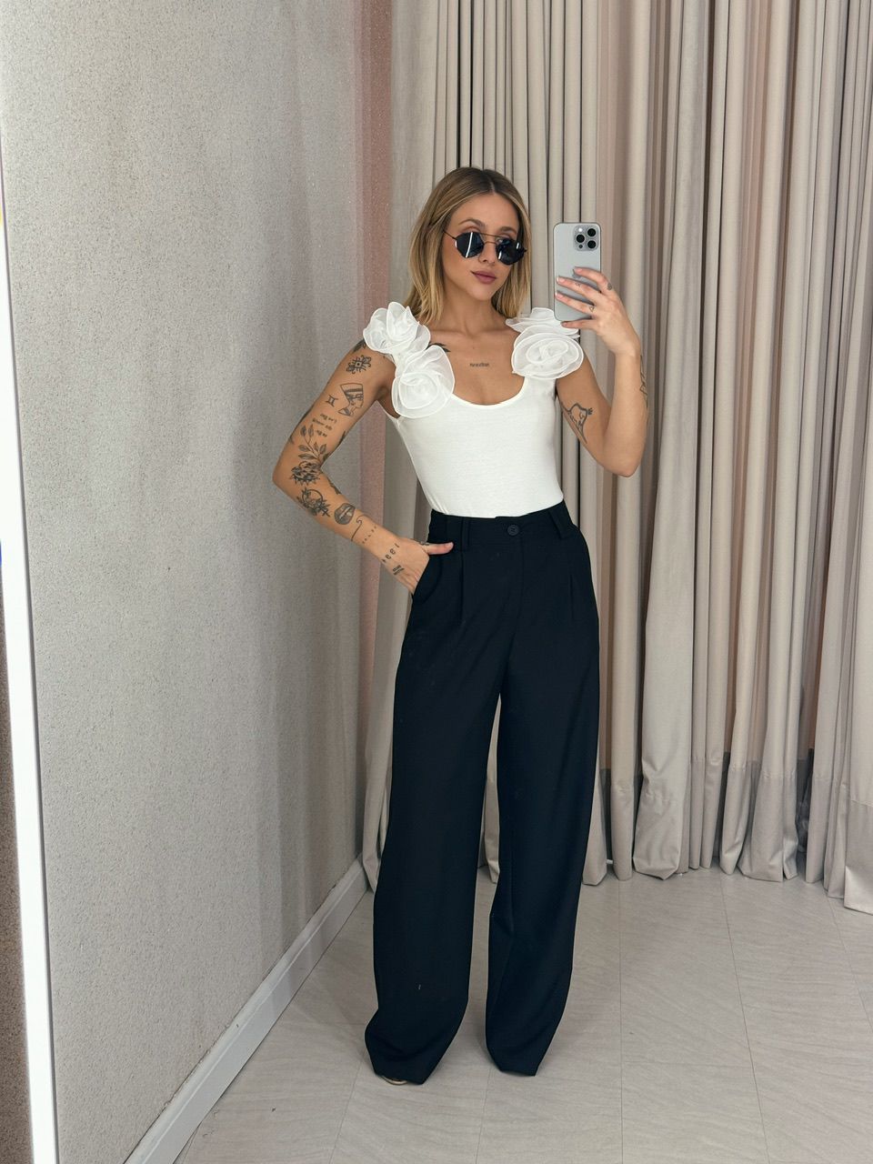 CALÇA VALENTINA PANTALONA Preta
