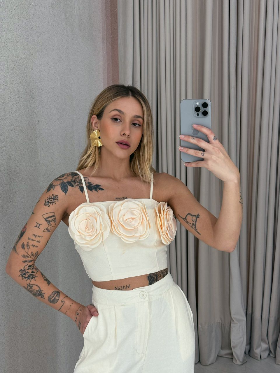 CONJUNTO CLARICE FLOR Marfim