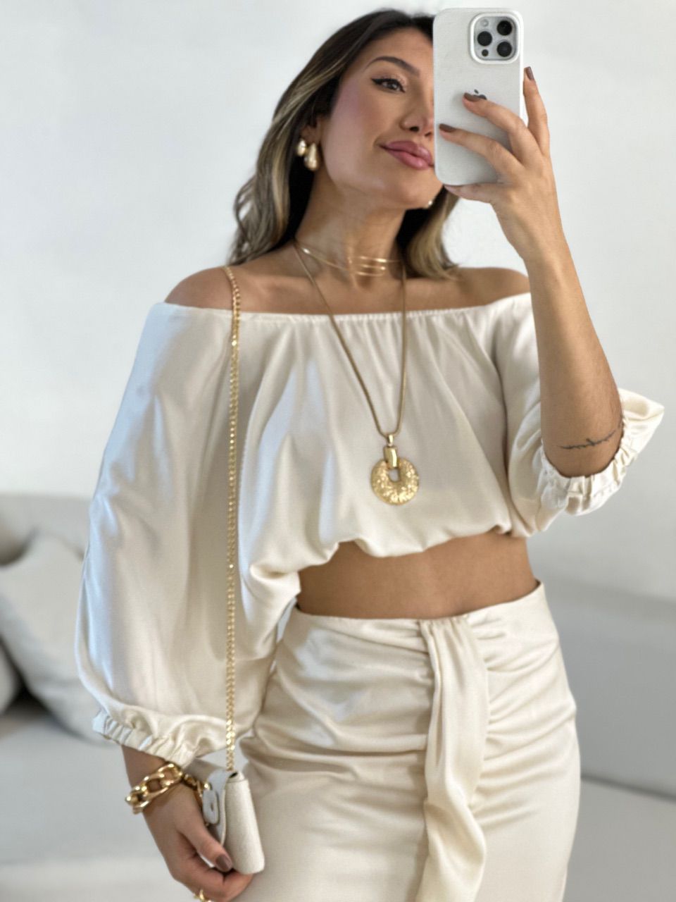 CROPPED MELISSA COSTA ABERTA Marfim - 0055120056 - CAROLLA FERRARO