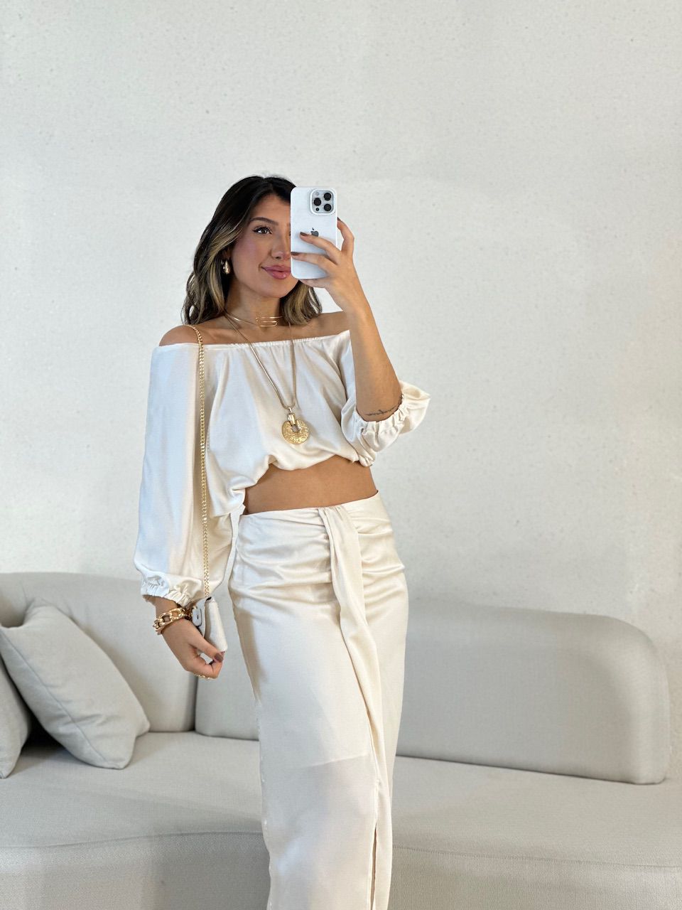 CROPPED MELISSA COSTA ABERTA Marfim
