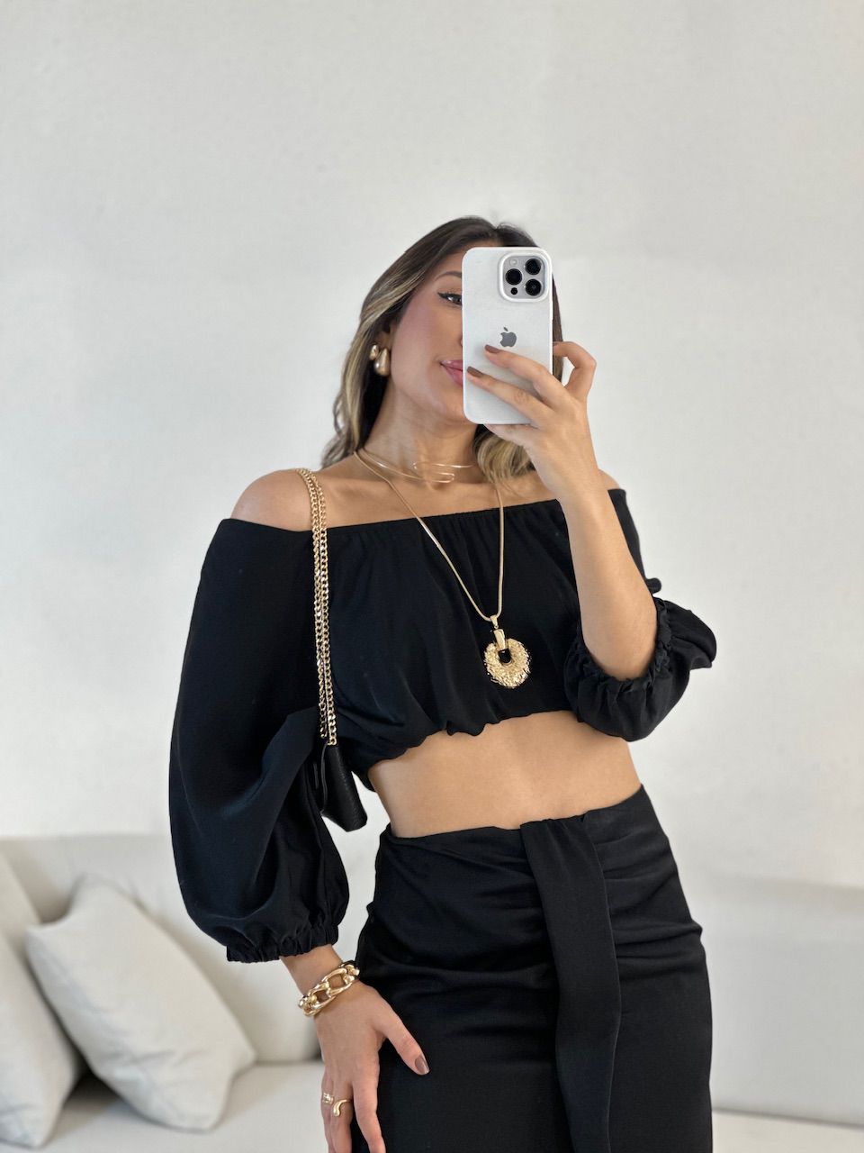 CROPPED MELISSA COSTA ABERTA preto