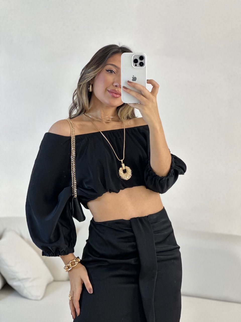 CROPPED MELISSA COSTA ABERTA preto - 0055120032 - CAROLLA FERRARO