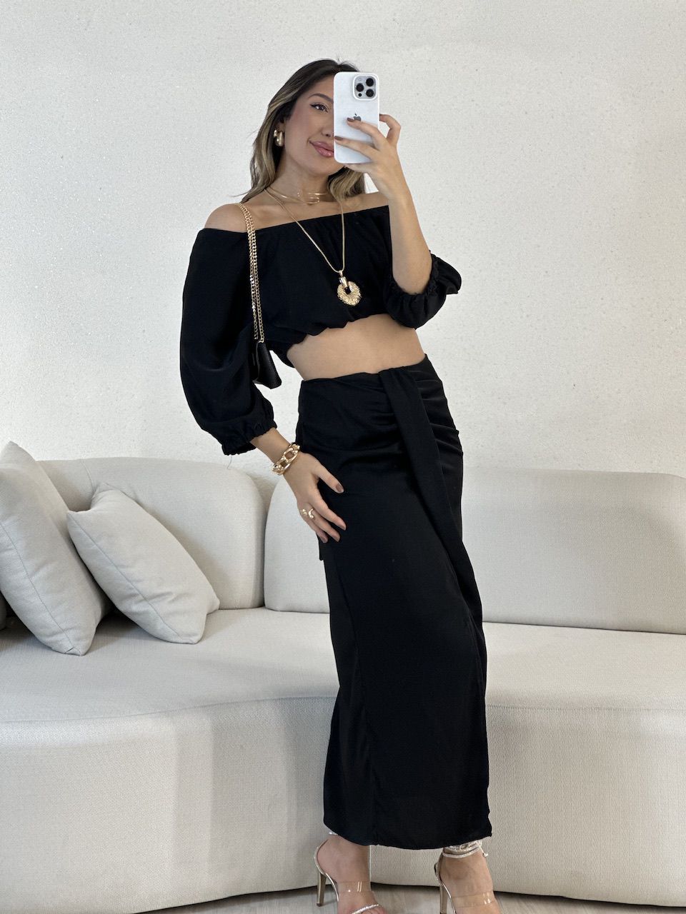 CROPPED MELISSA COSTA ABERTA preto