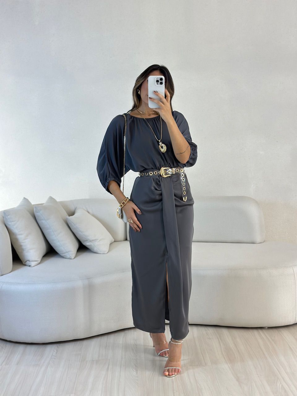 SAIA ESTHER ACETINADA CINZA