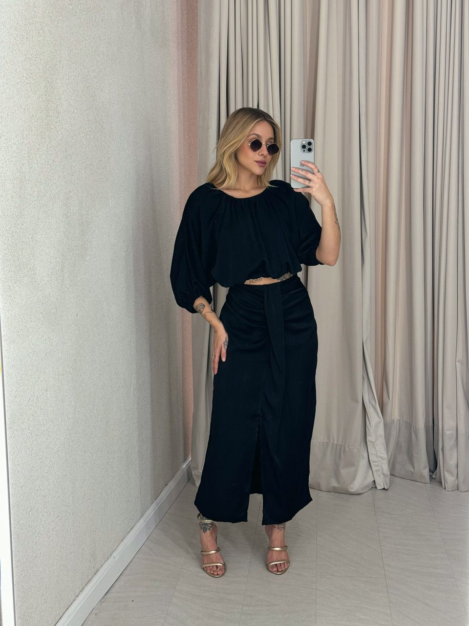 SAIA ESTHER ACETINADA PRETA