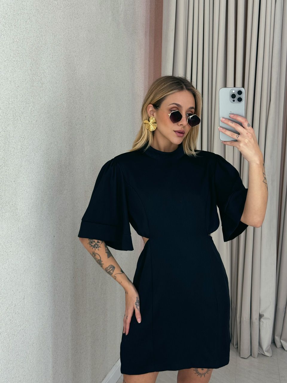 VESTIDO ÍRIS COSTAS ABERTA PRETO