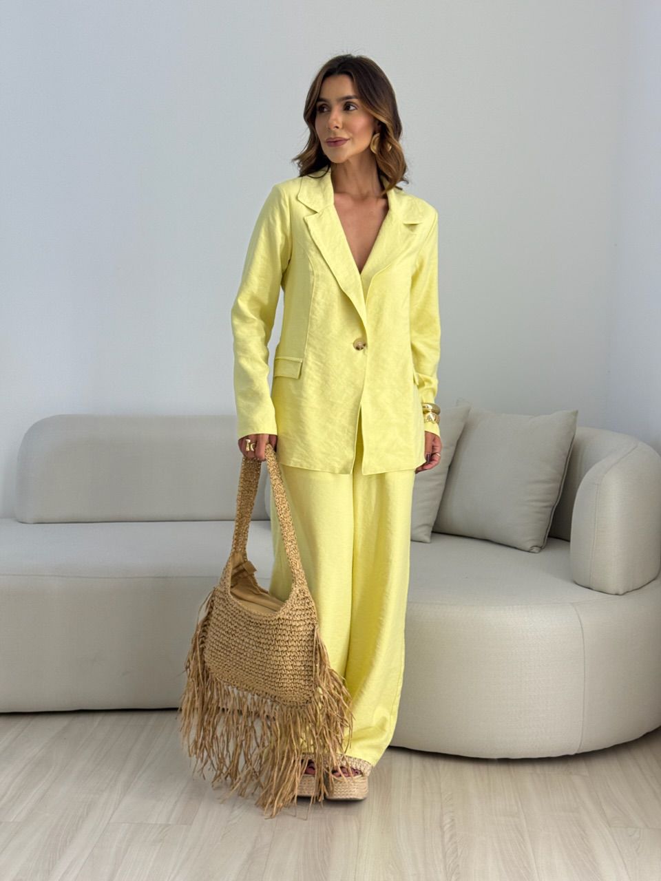 CONJUNTO SOLANGE BLAZER YELLOW BUTTER