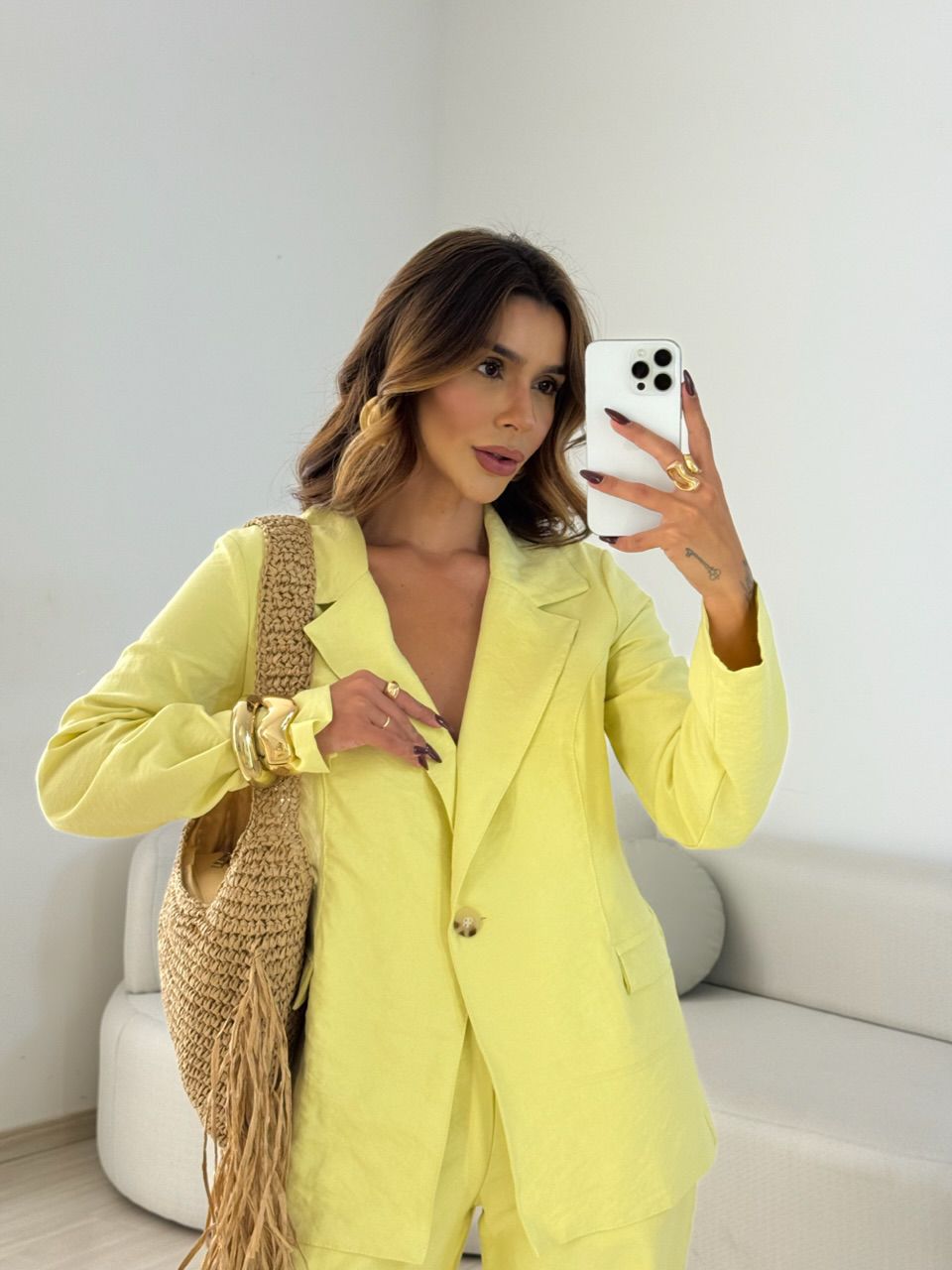 CONJUNTO SOLANGE BLAZER YELLOW BUTTER