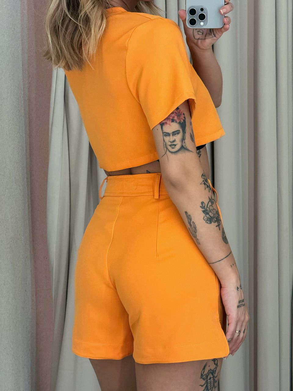 CONJUNTO PAMELA SHORT LARANJA