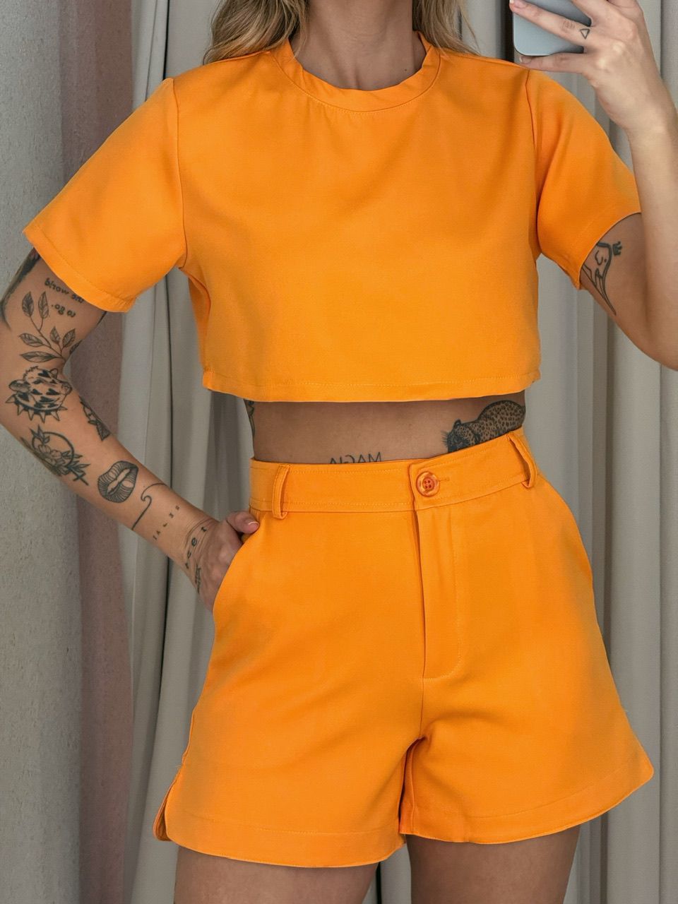 CONJUNTO PAMELA SHORT LARANJA