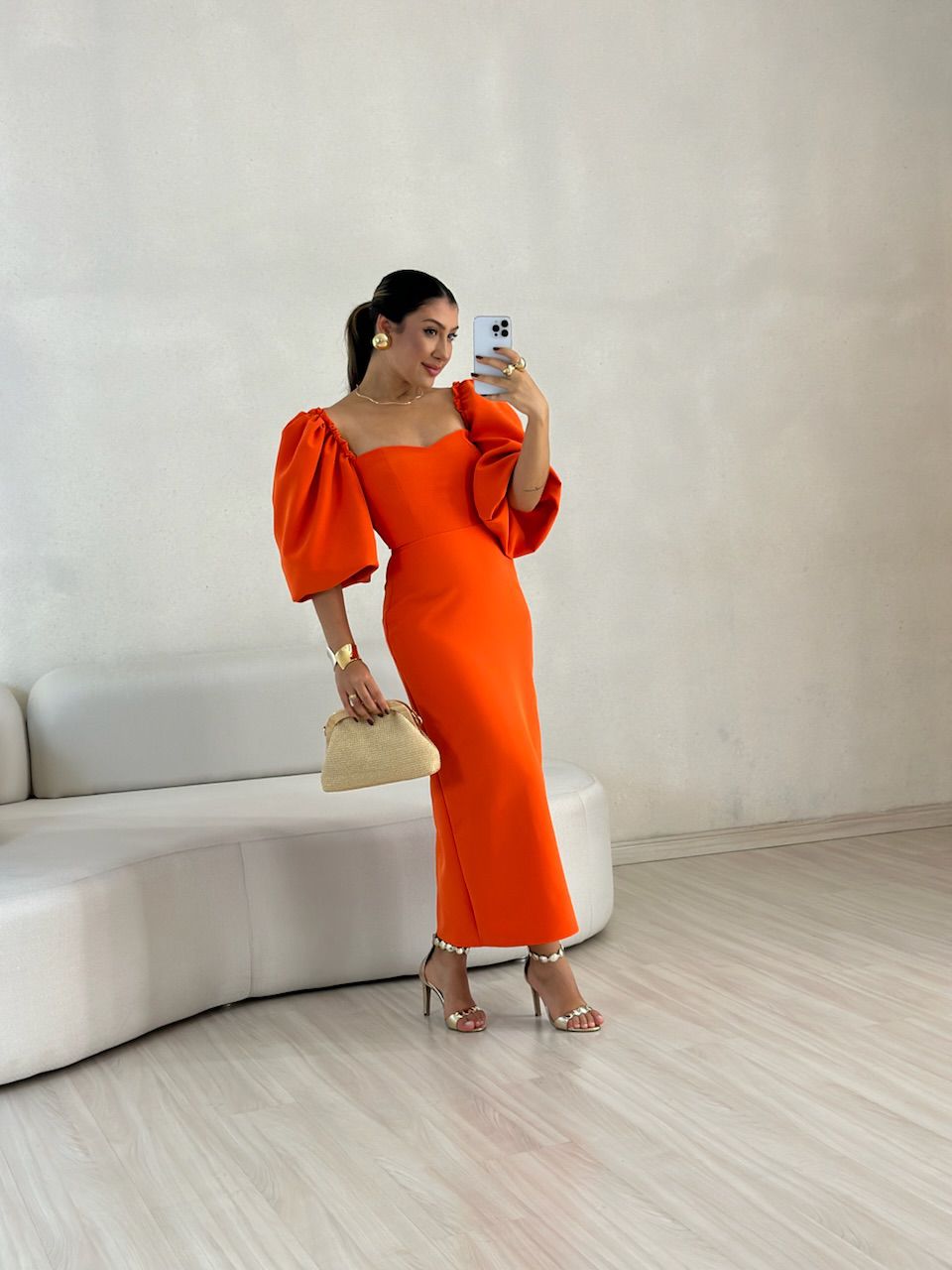 VESTIDO CF CHARLOTTE Laranja - 0056580068 - CAROLLA FERRARO