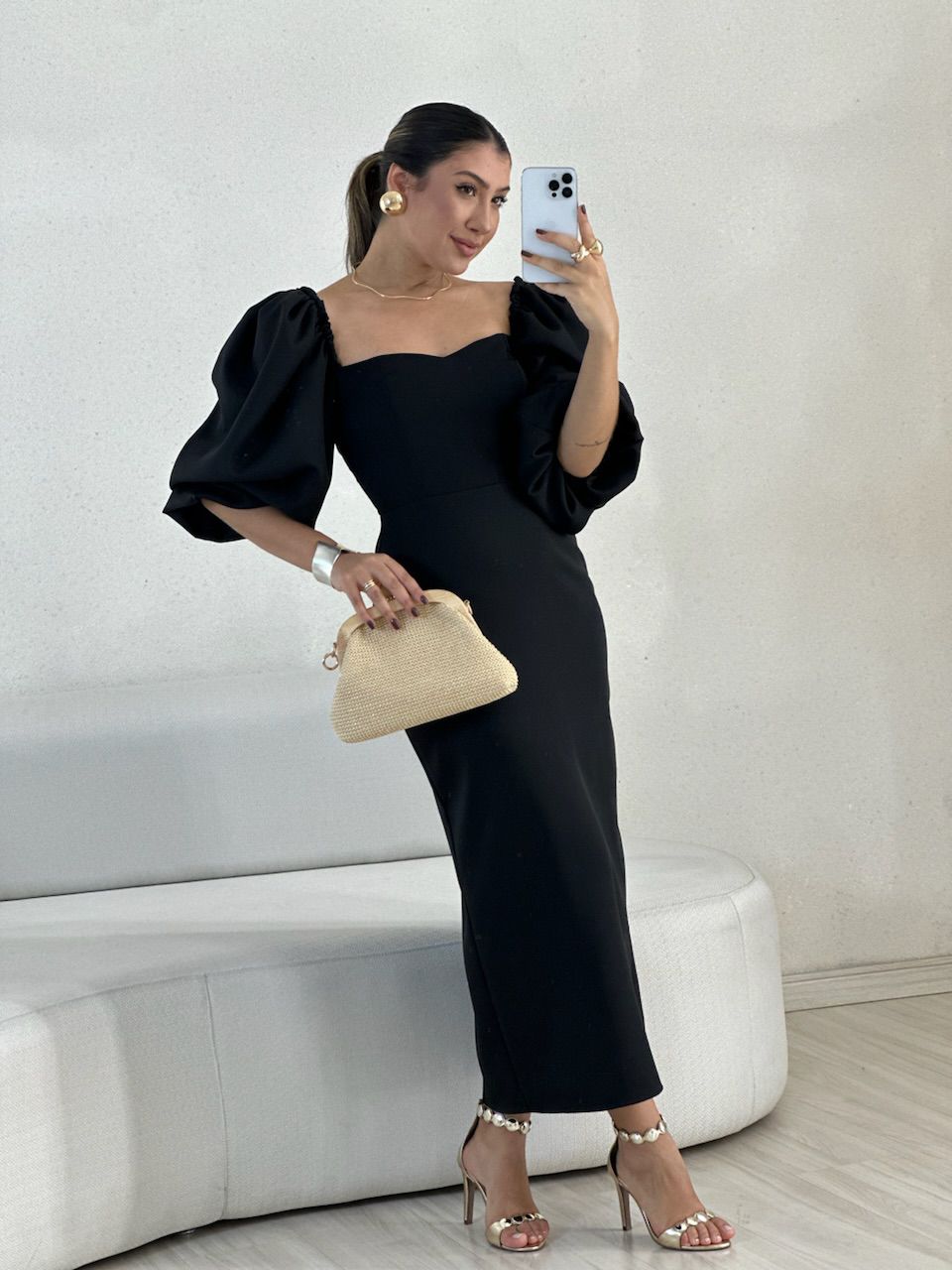 VESTIDO CF CHARLOTTE preto - 0056580032 - CAROLLA FERRARO