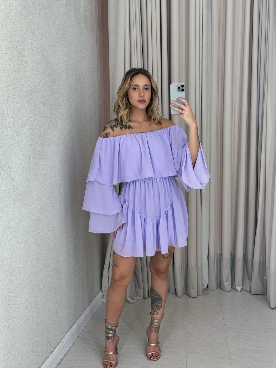 VESTIDO RITA BABADOS Lilas