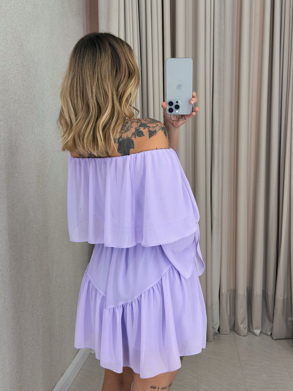 VESTIDO RITA BABADOS Lilas