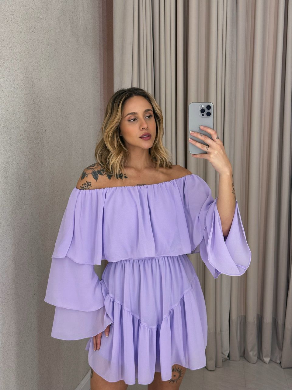 VESTIDO RITA BABADOS Lilas