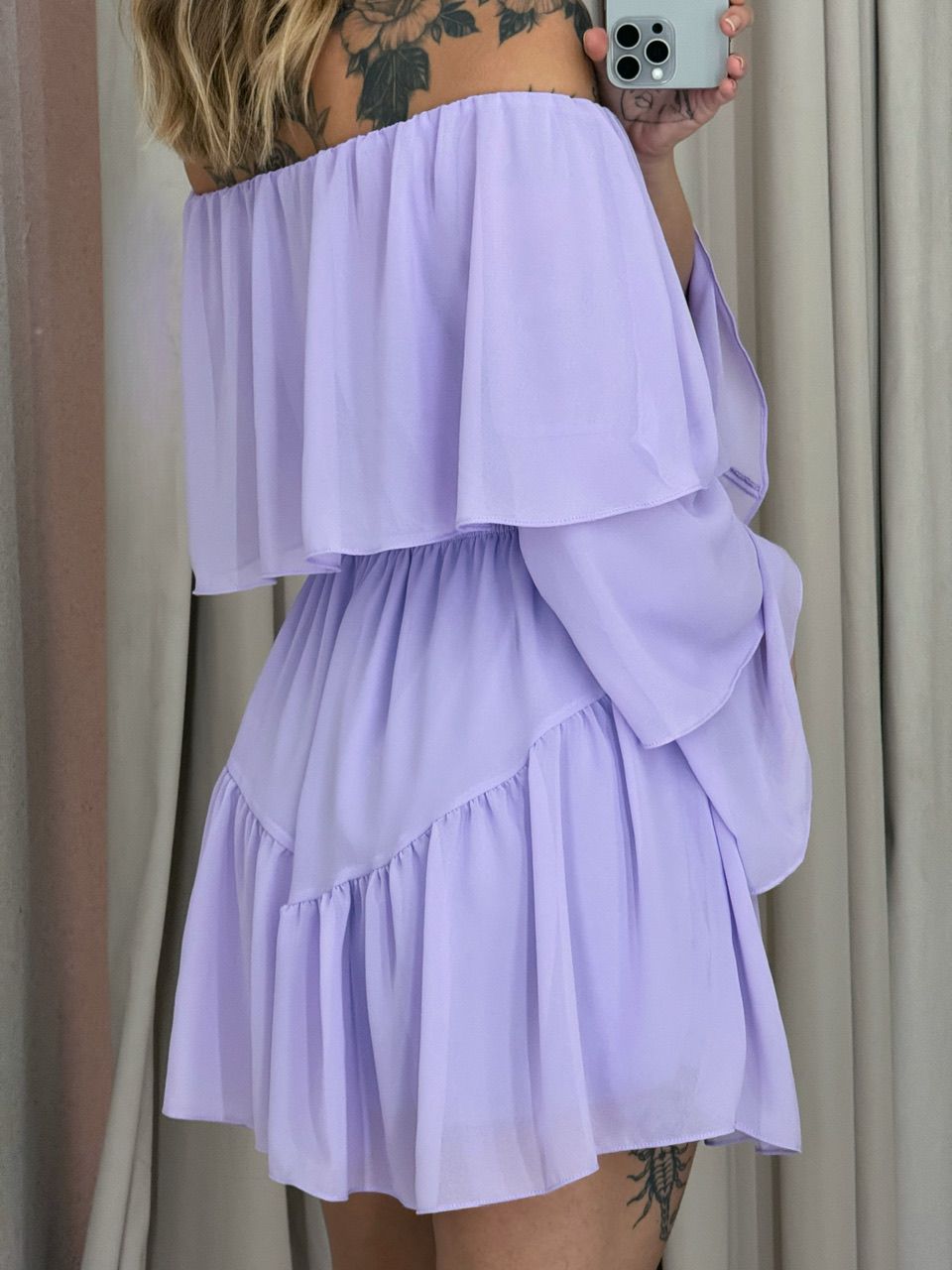VESTIDO RITA BABADOS Lilas