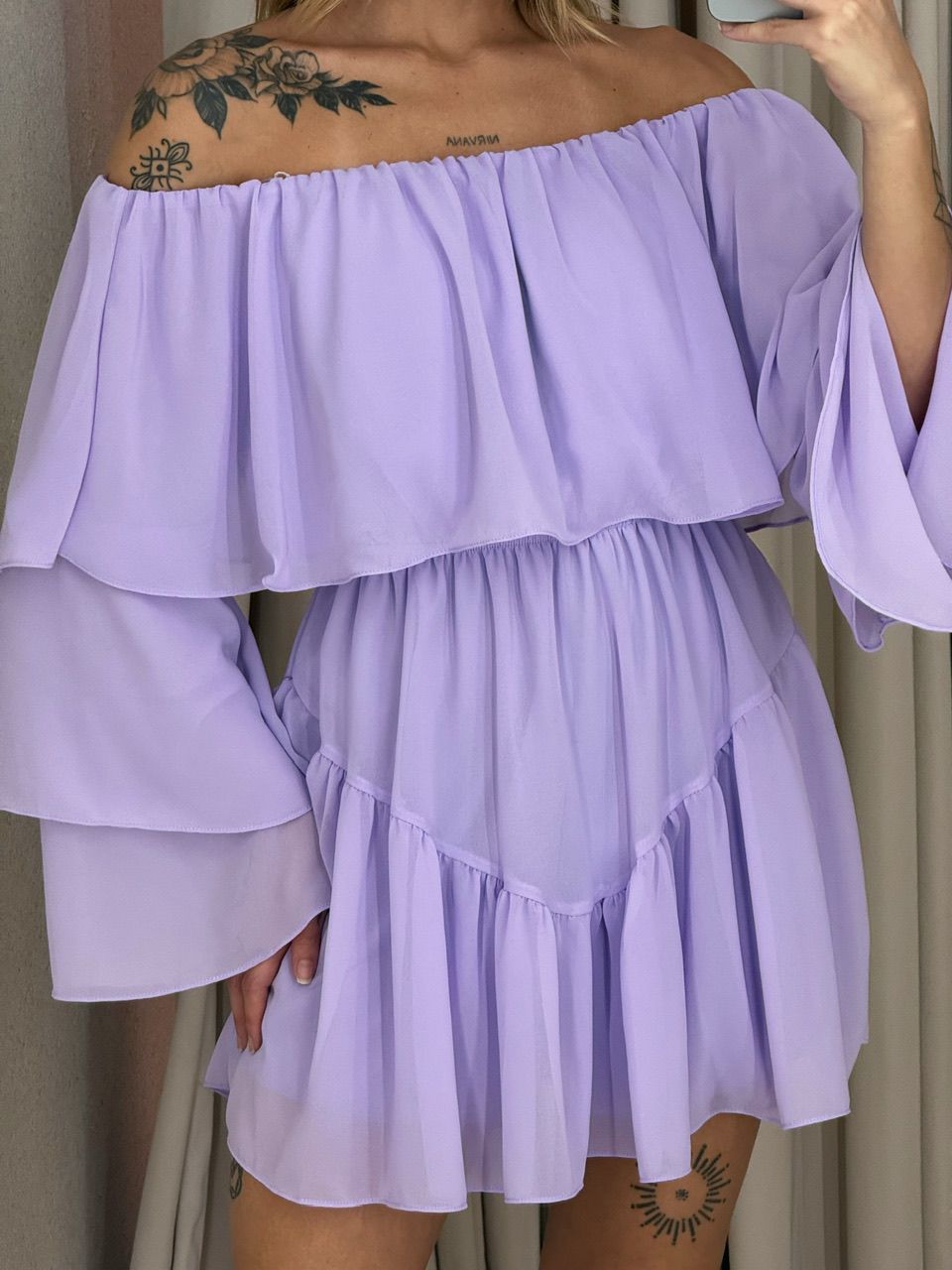 VESTIDO RITA BABADOS Lilas