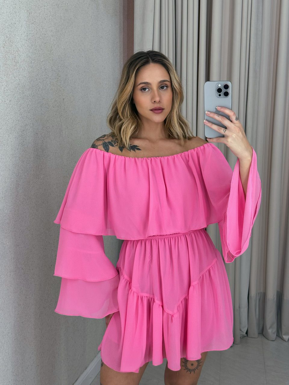 VESTIDO RITA BABADOS Rosa