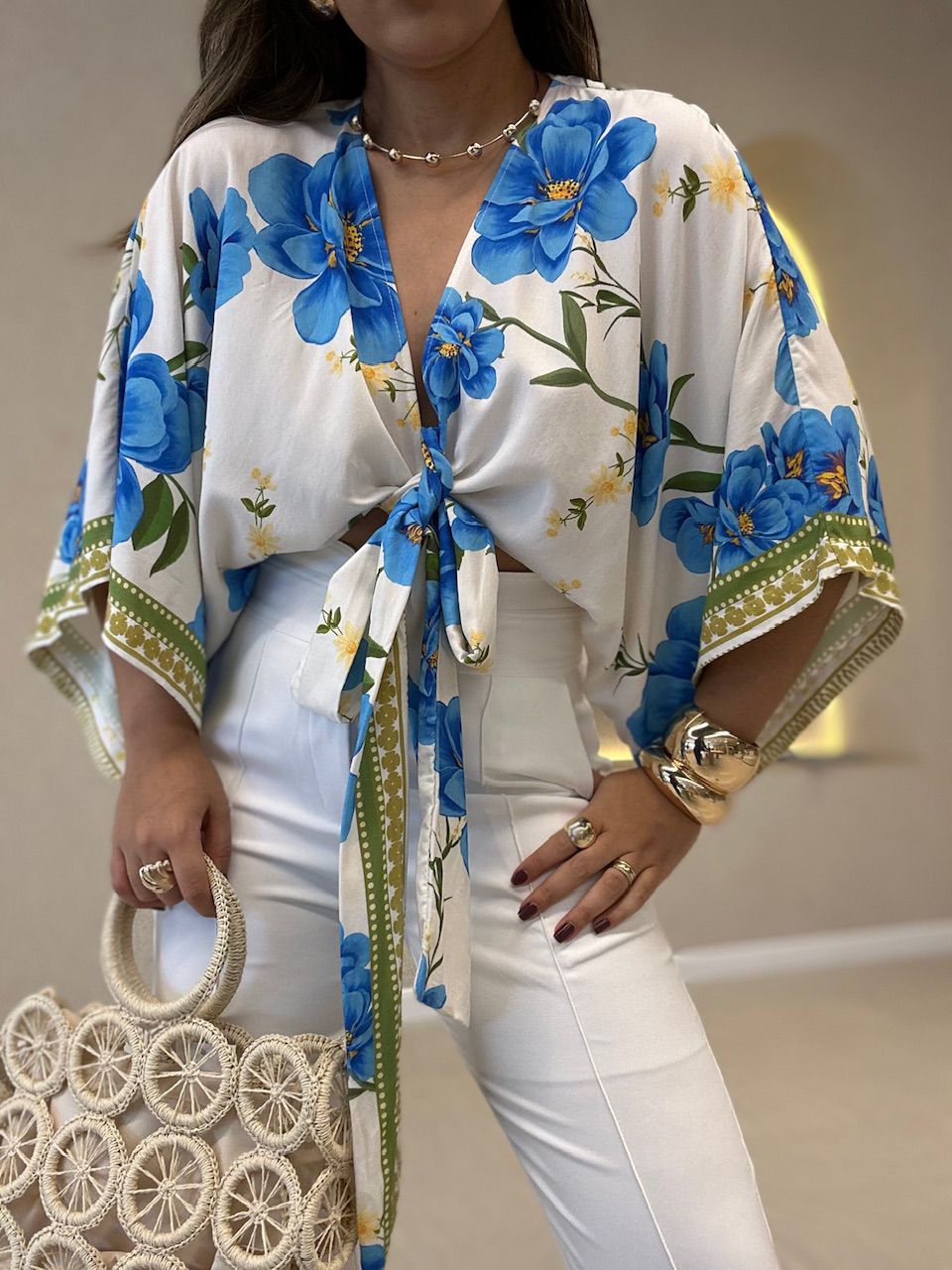 BLUSA DORA AMARRAÇÃO OFF/ESTAMPADO