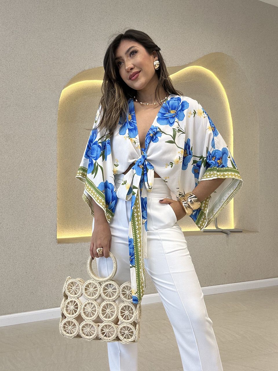 BLUSA DORA AMARRAÇÃO OFF/ESTAMPADO