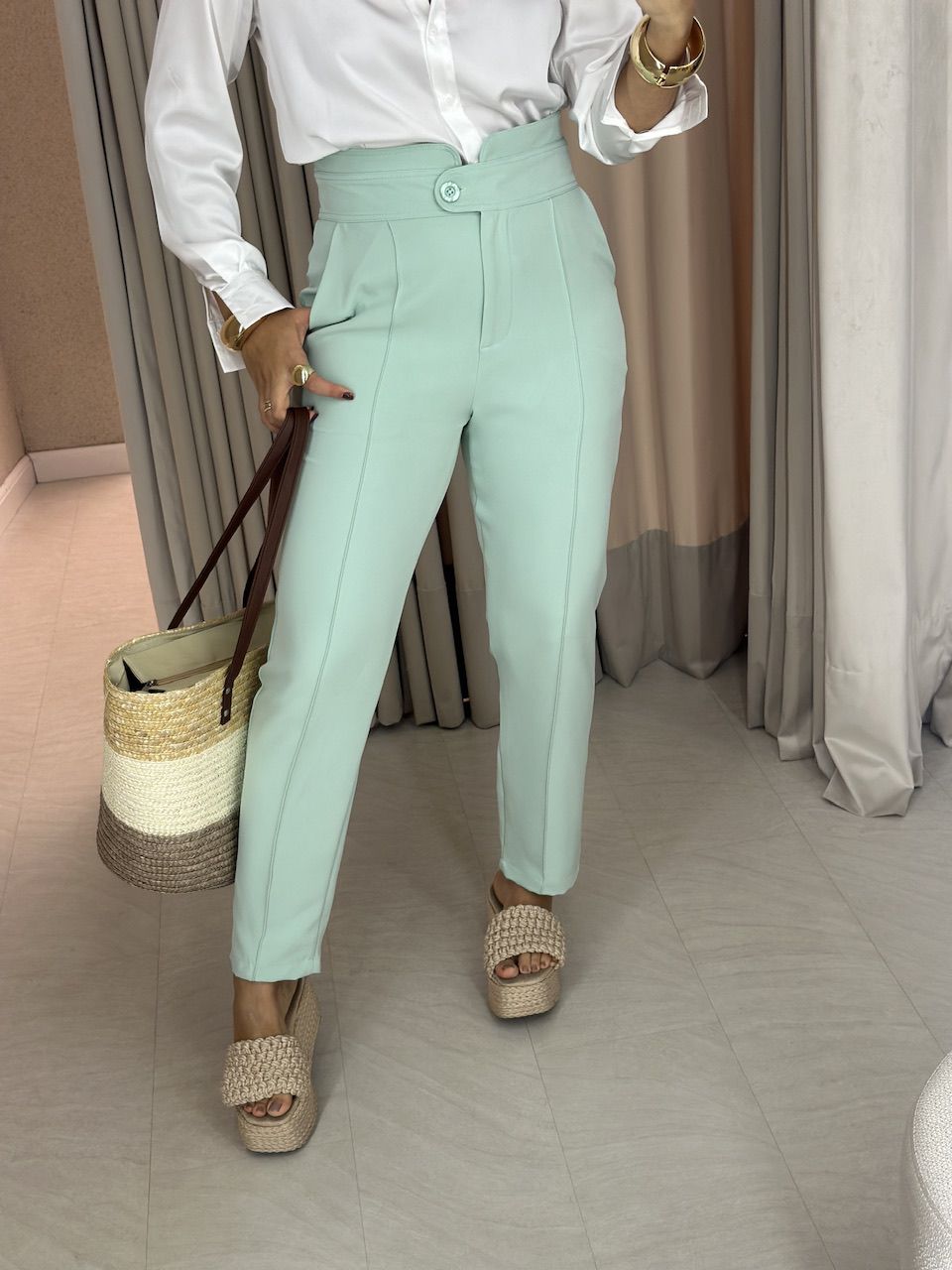 CALÇA SKINNY 02 LETÍCIA BABY GREEN - 0058280400 - CAROLLA FERRARO