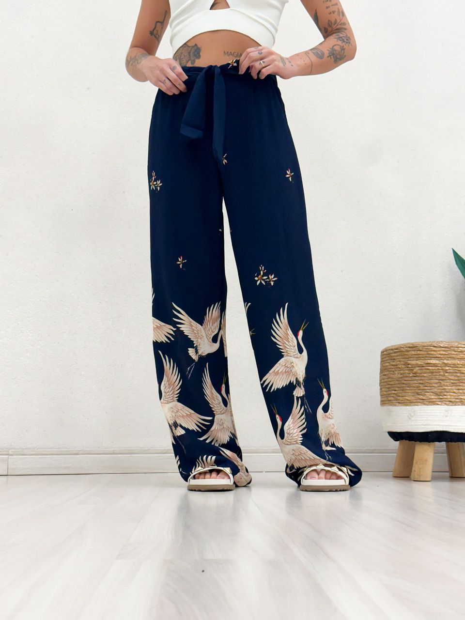 CALÇA HANA ESTAMPADA MARINHO