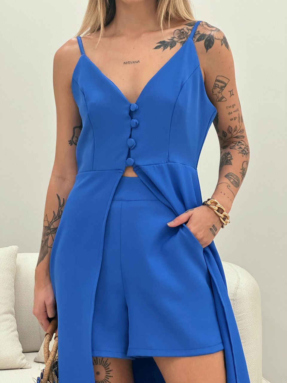 CONJUNTO MIA TÚNICA SHORT AZUL