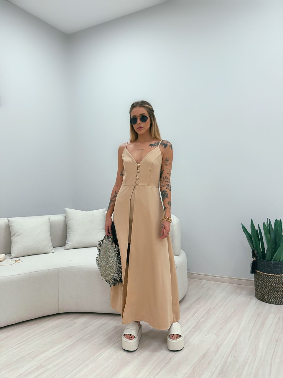 CONJUNTO MIA TÚNICA SHORT NUDE - 0048510049 - CAROLLA FERRARO