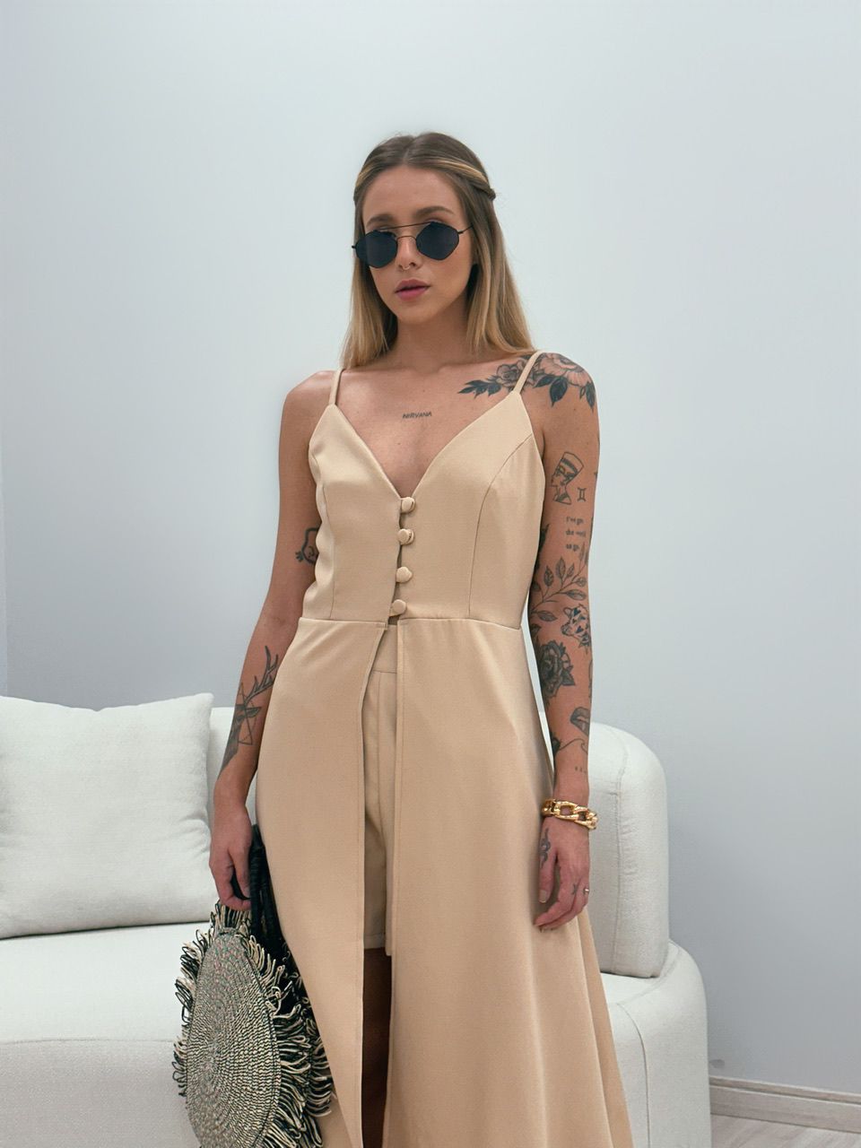 CONJUNTO MIA TÚNICA SHORT NUDE