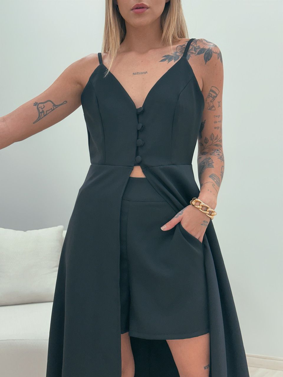 CONJUNTO MIA TÚNICA SHORT PRETO