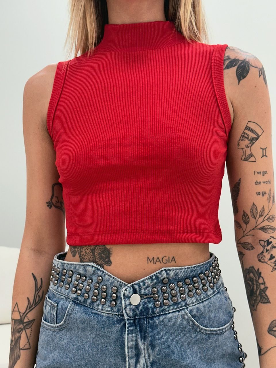 CROPPED CARLA CANELADO VERMELHO