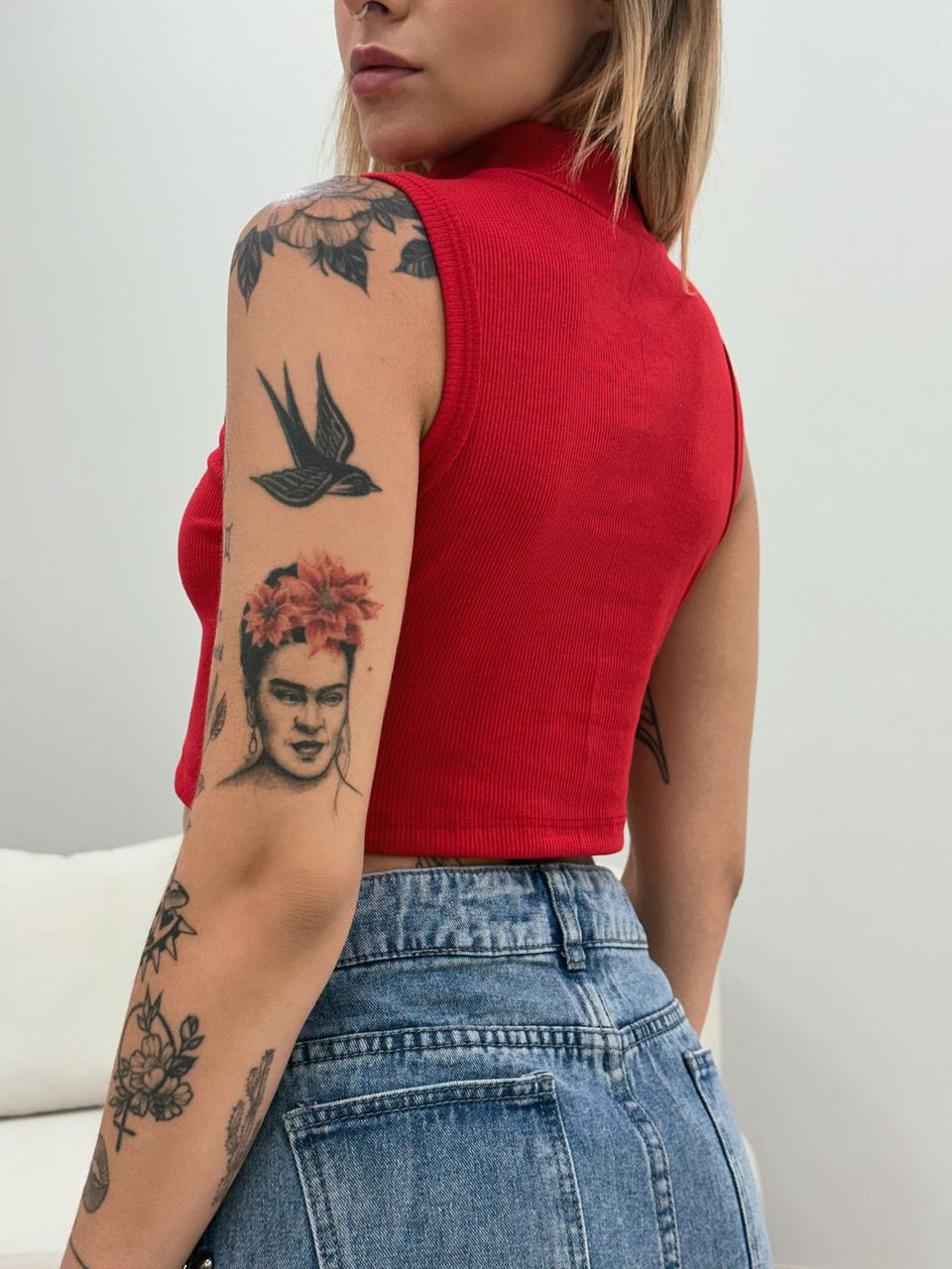 CROPPED CARLA CANELADO VERMELHO