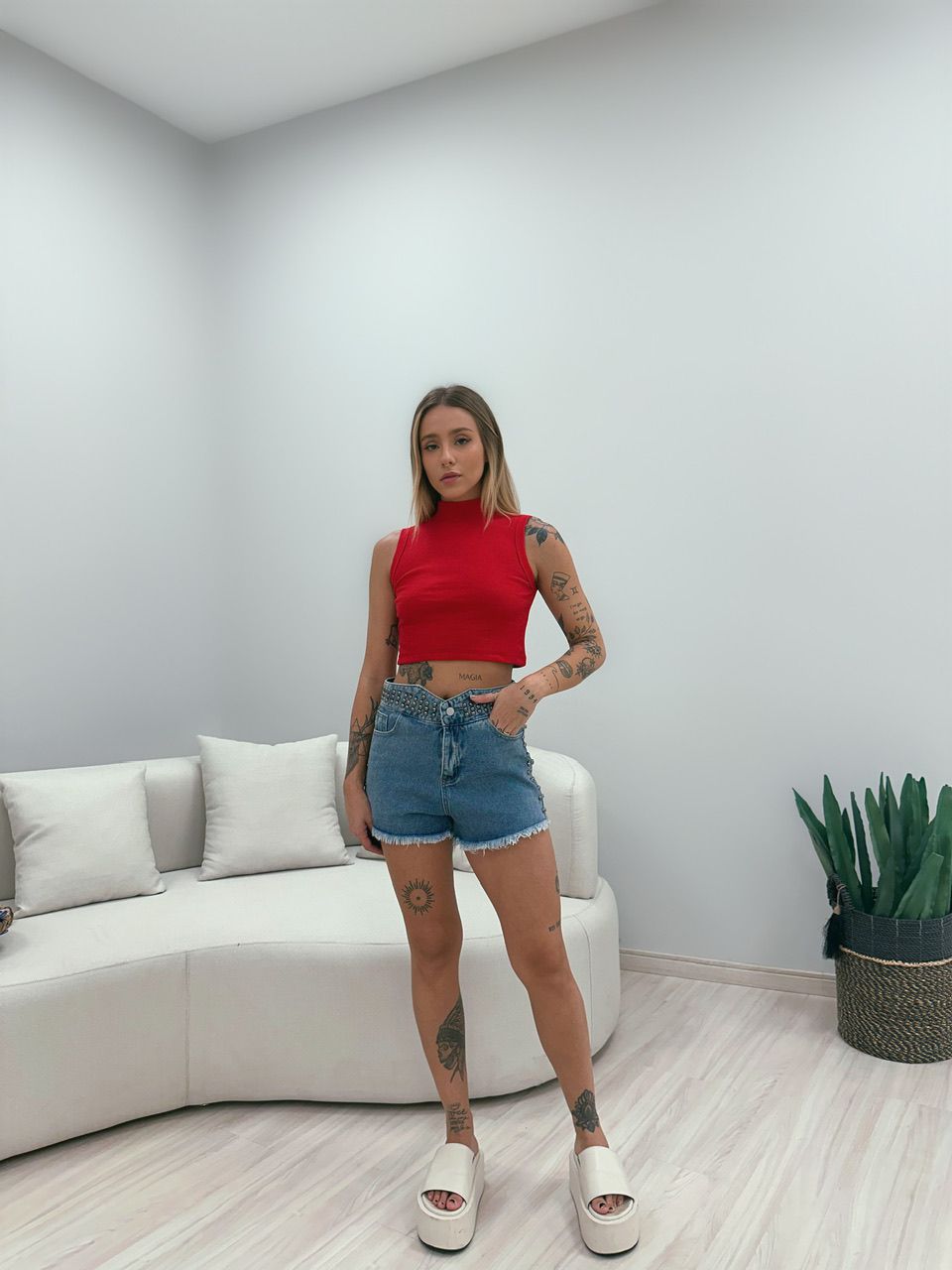 CROPPED CARLA CANELADO VERMELHO