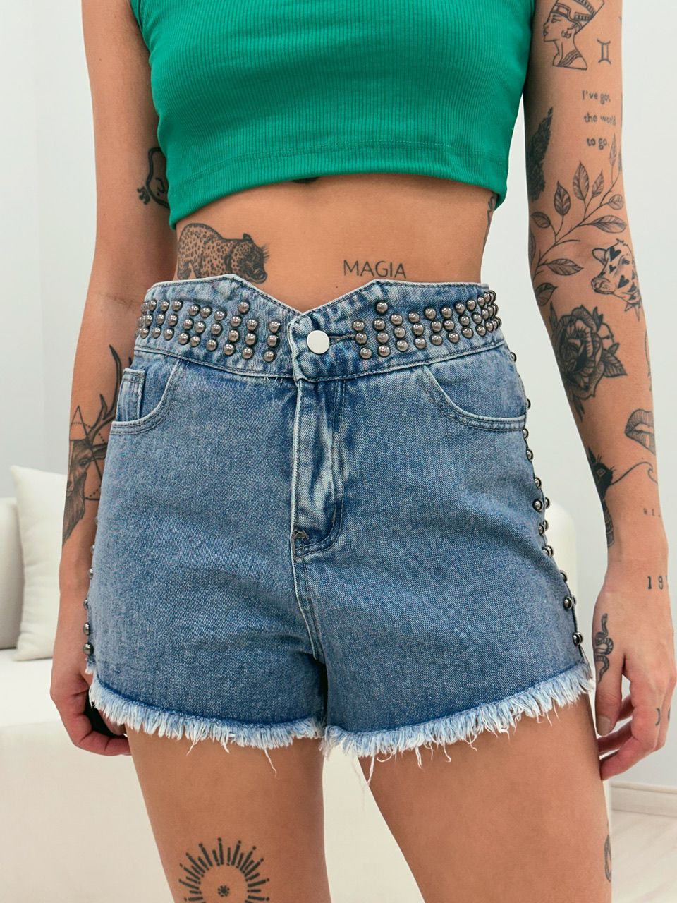 SHORT MARIA CLARA JEANS AZUL