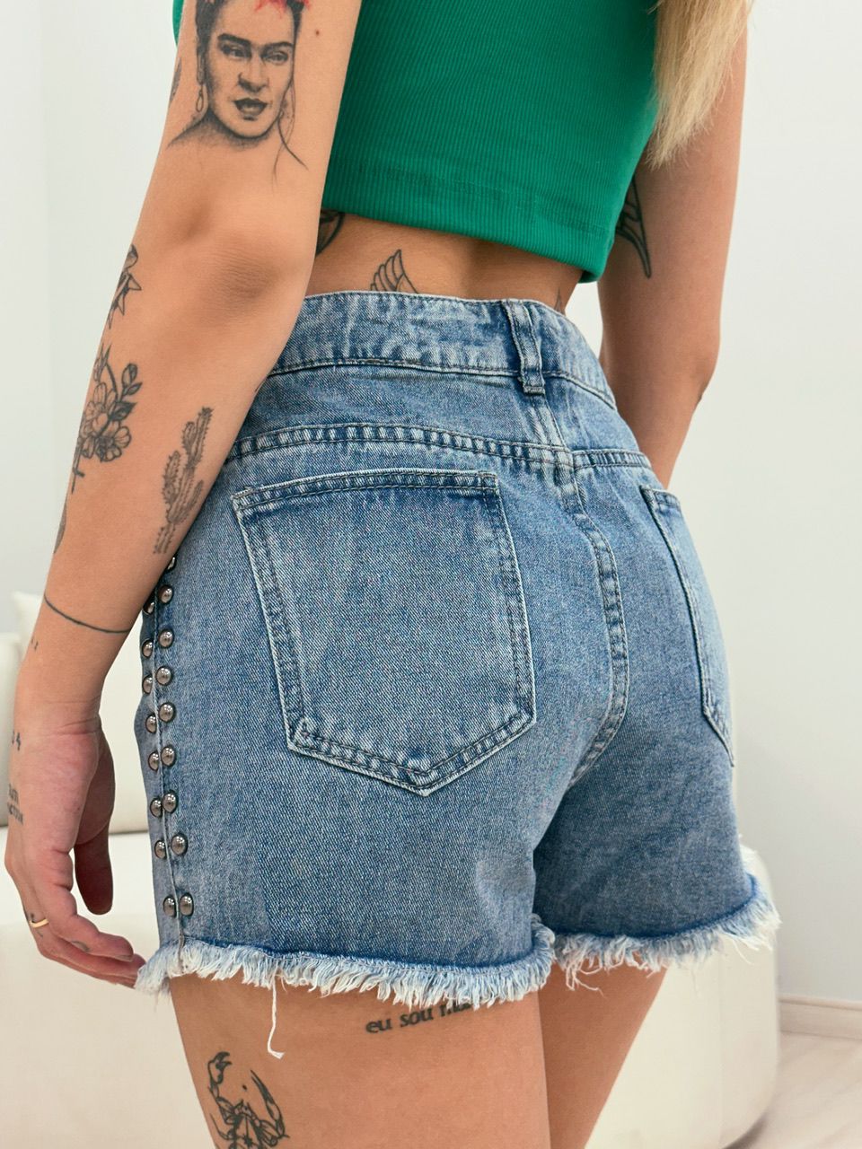 SHORT MARIA CLARA JEANS AZUL