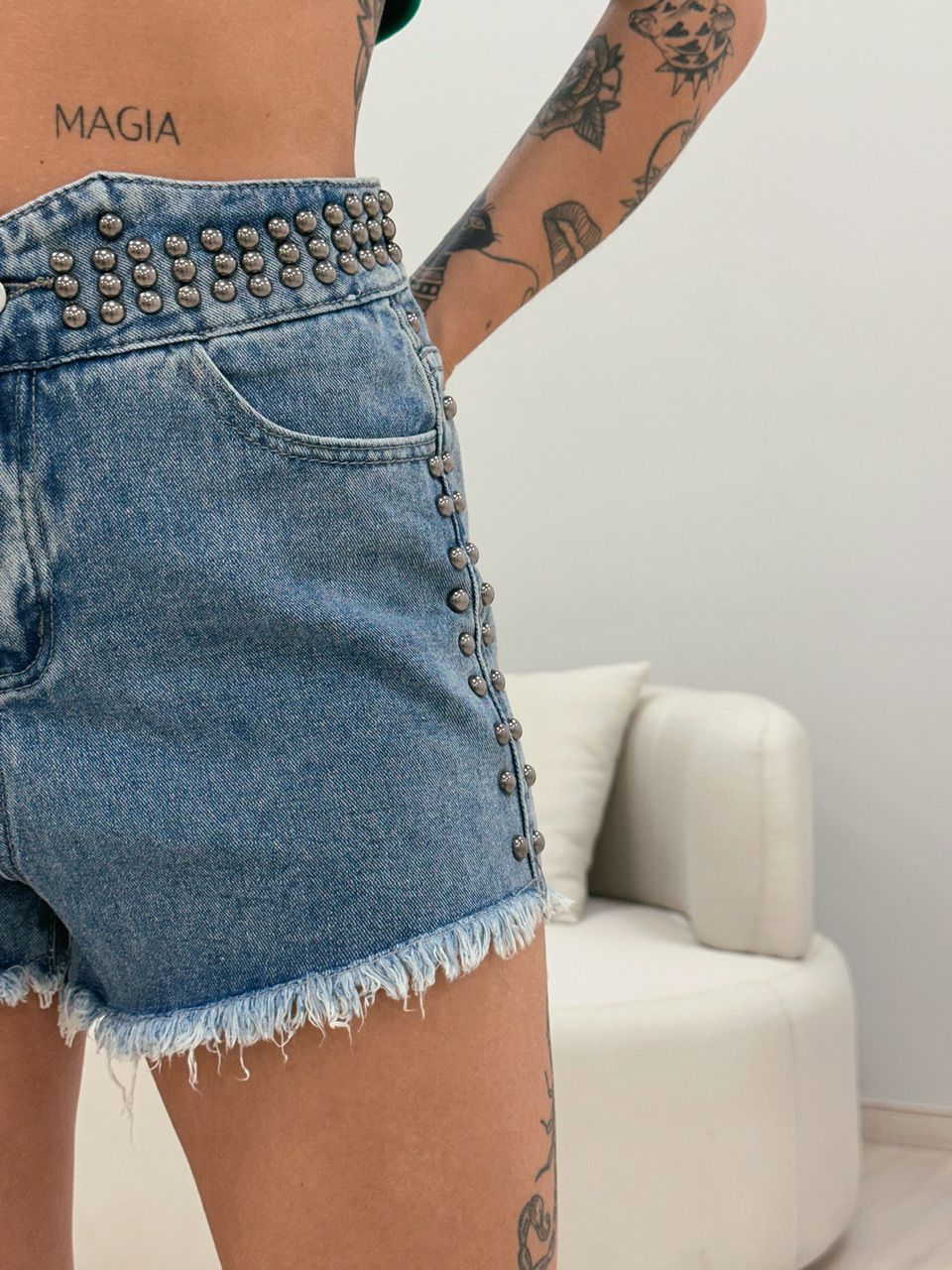 SHORT MARIA CLARA JEANS AZUL