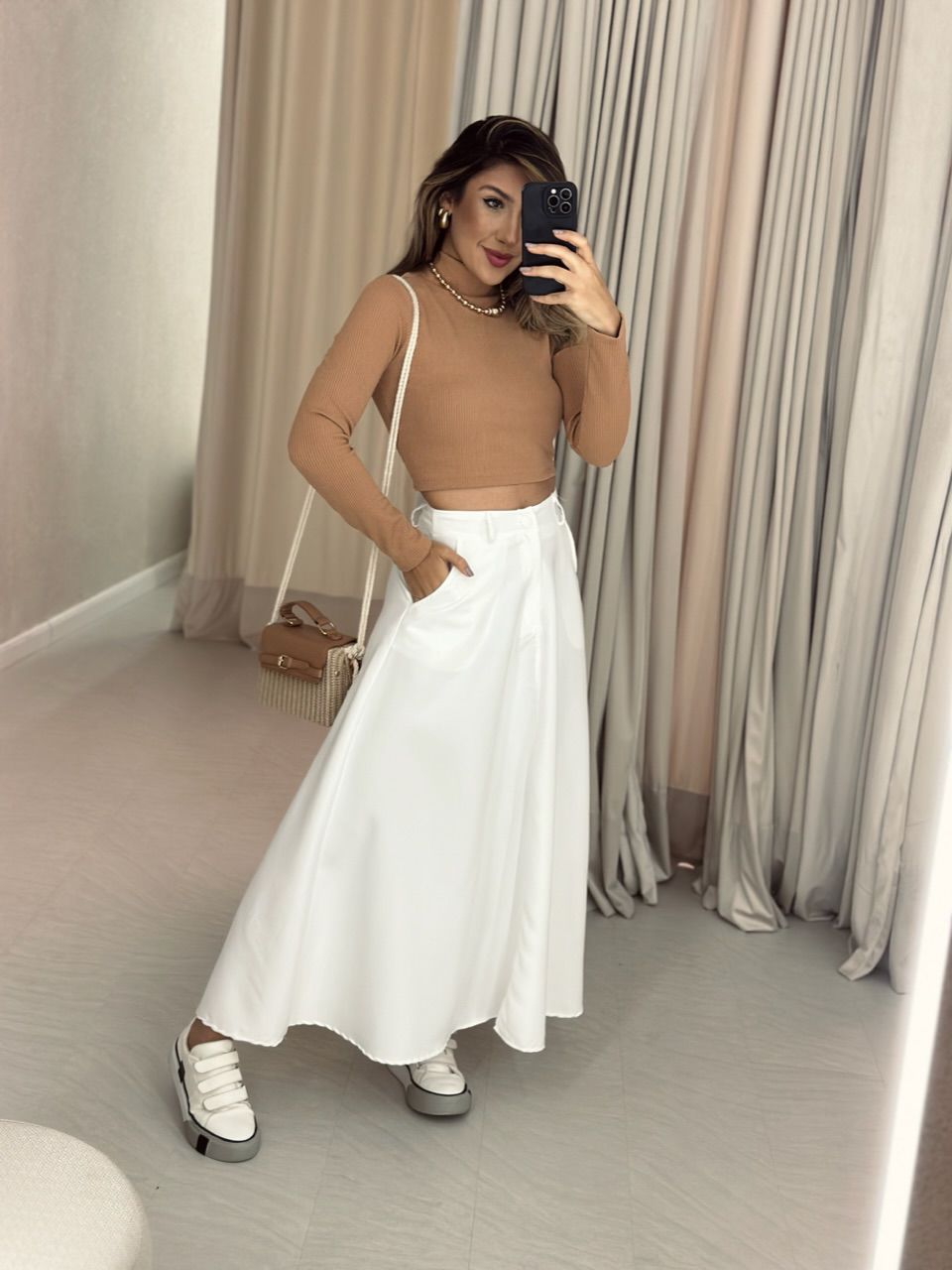 CROPPED ANARRUGA MANGA LONGA NUDE
