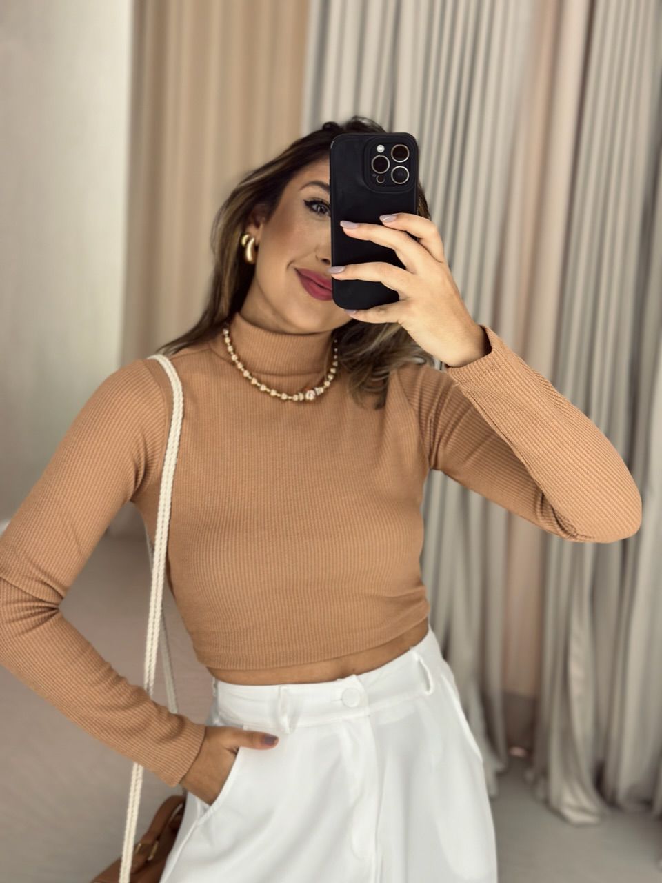 CROPPED ANARRUGA MANGA LONGA NUDE
