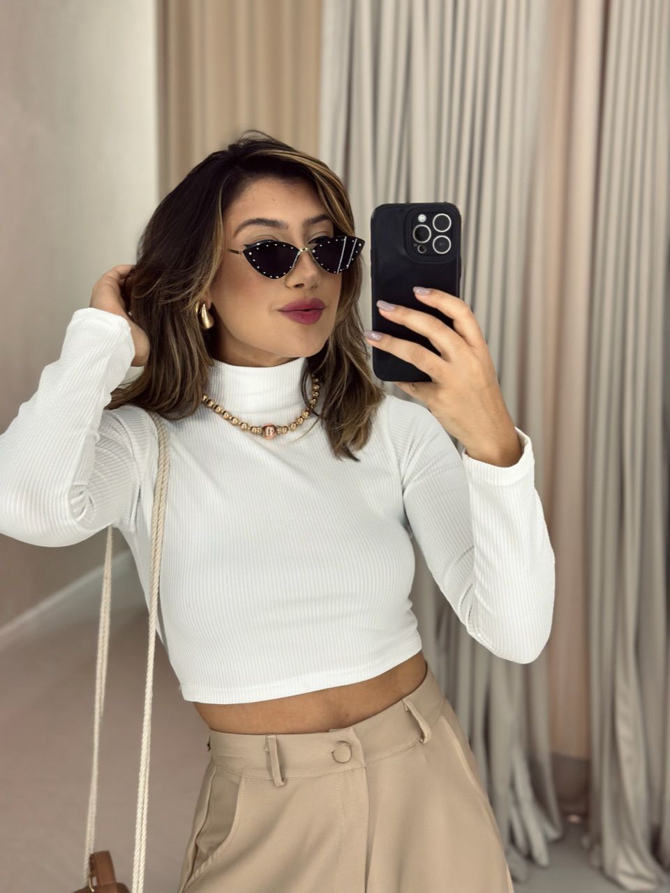 CROPPED ANARRUGA MANGA LONGA OFF