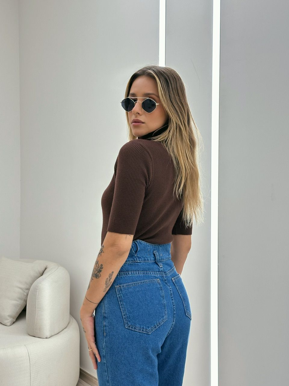 BLUSA MARIA JÚLIA MODAL MARROM