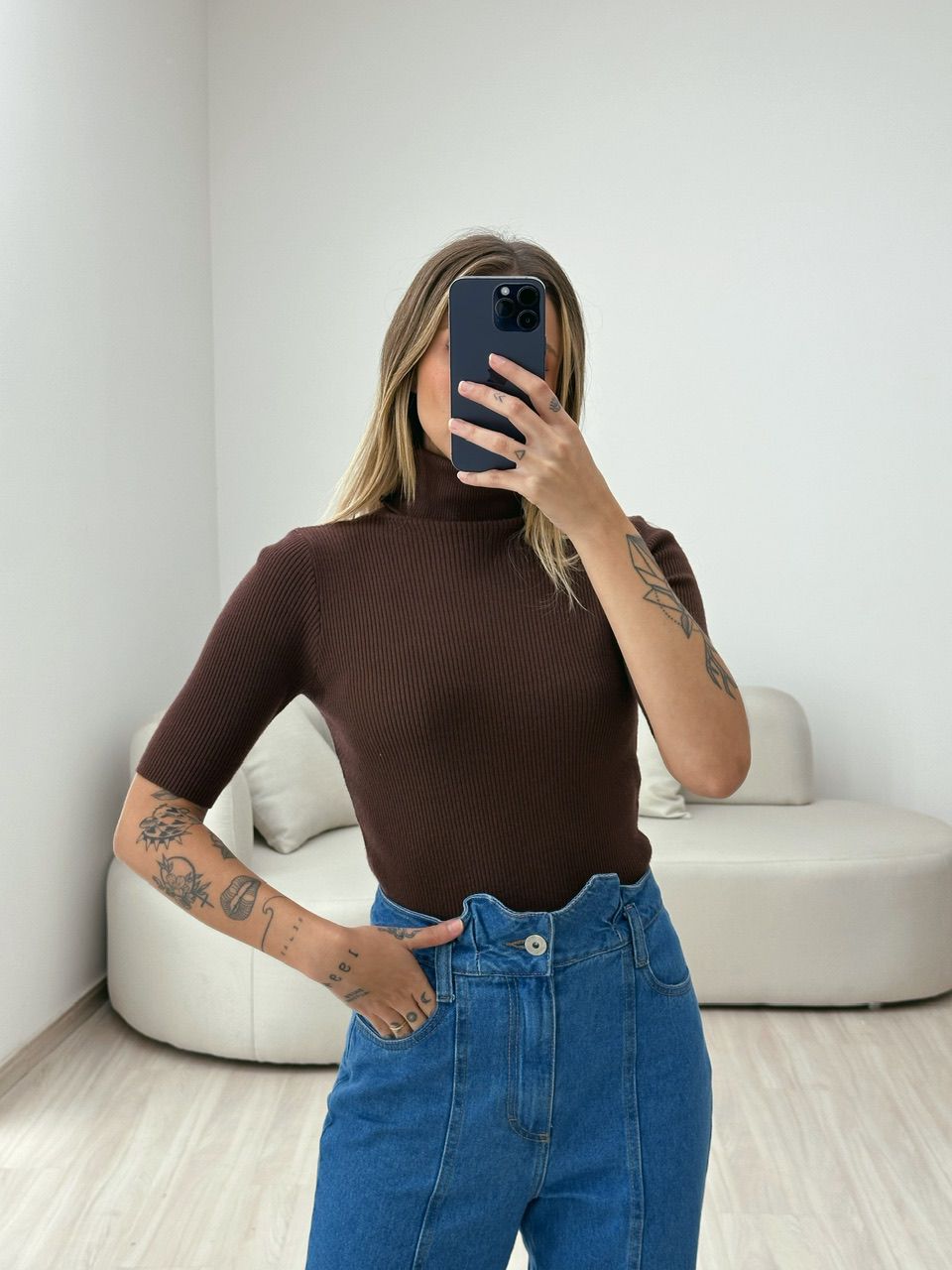 BLUSA MARIA JÚLIA MODAL MARROM
