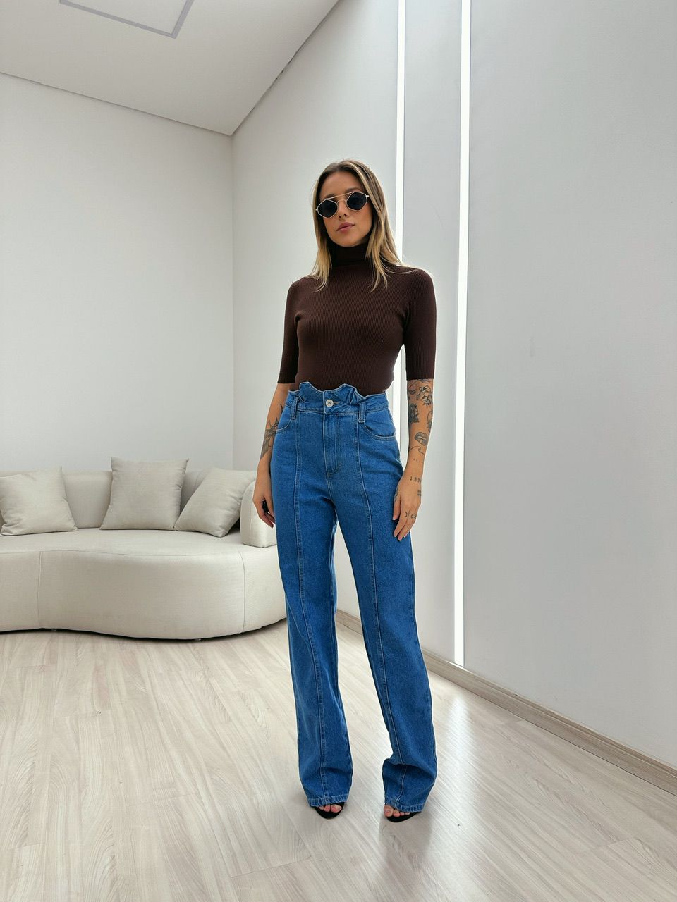 BLUSA MARIA JÚLIA MODAL MARROM