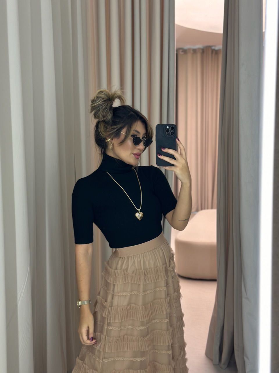 BLUSA MARIA JÚLIA MODAL PRETA