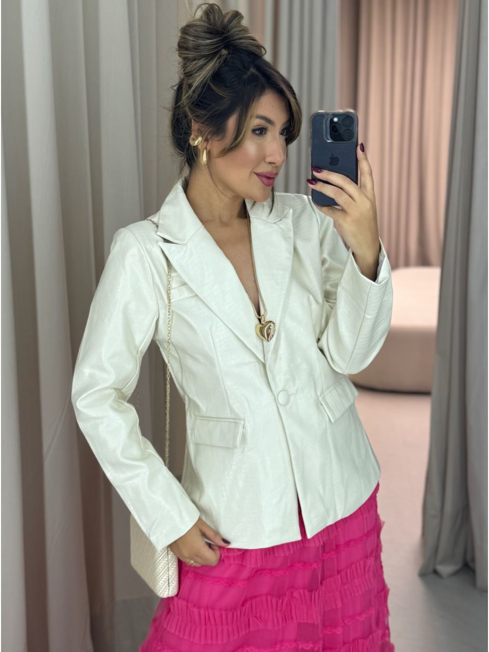 BLAZER COURO CROCO OFF