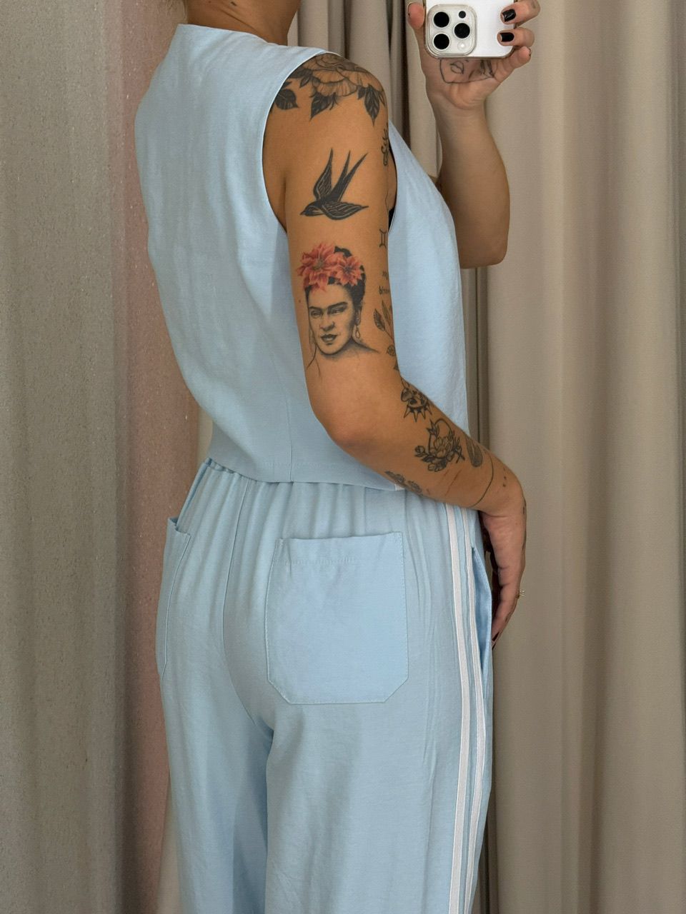 CONJUNTO ESTEFÂNIA LISTRAS BABY BLUE