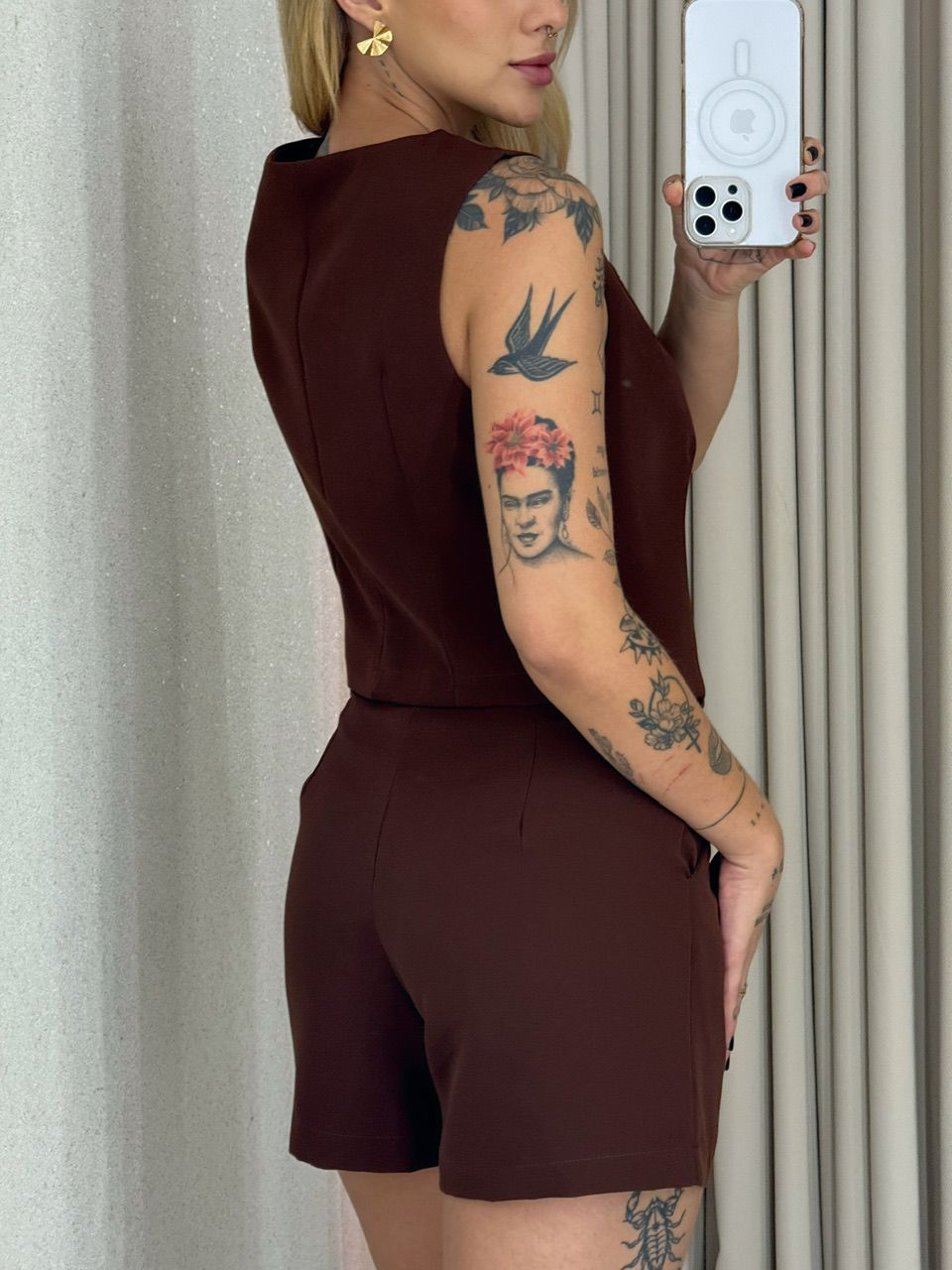 CONJUNTO MAÍSA SHORT COLETE MARROM