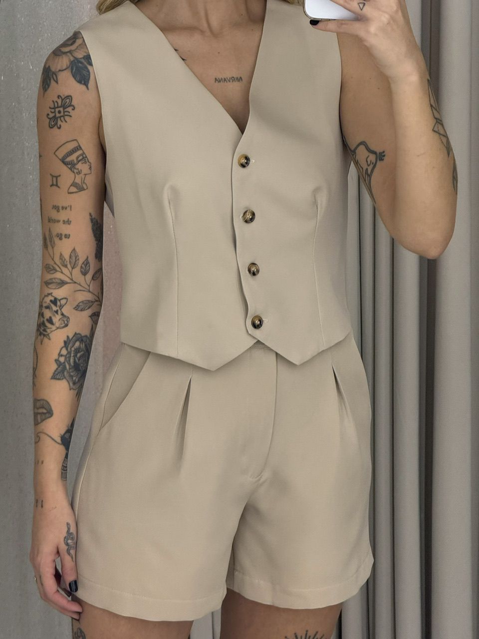 CONJUNTO MAÍSA SHORT COLETE NUDE