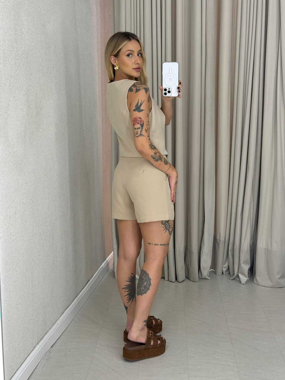 CONJUNTO MAÍSA SHORT COLETE NUDE